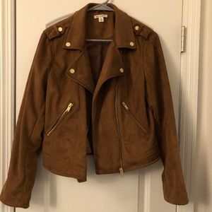 Suede Camel Motto Jacket